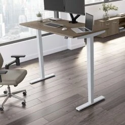 Bush Business Furniture Move 40 Series 28"-48" Adjustable Standing Desk, Modern Hickory/Cool Gray Metallic (M4S6030MHSK)