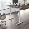 Bush Business Furniture Move 40 Series 28"-48" Adjustable Standing Desk, Modern Hickory/Cool Gray Metallic (M4S4824MHSK)