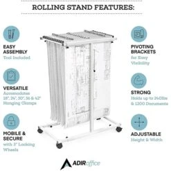 AdirOffice Steel Mobile Vertical Plan Center For Blueprints, White (614-WHI) 14 AdirOffice Steel Mobile Vertical Plan Center For Blueprints, White (614-WHI) -Ergot Office Furniture Shop sp167909423 s7