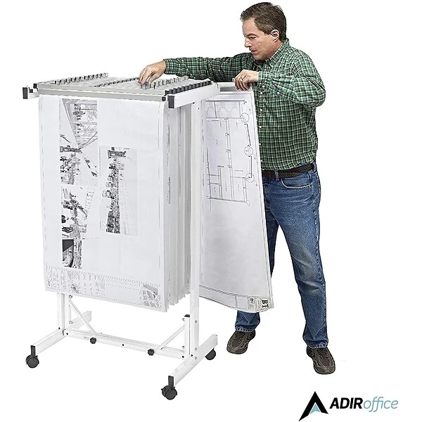 AdirOffice White Steel Expandable Mobile Plan Center (615-WHI) 4 AdirOffice White Steel Expandable Mobile Plan Center (615-WHI) - Image 4