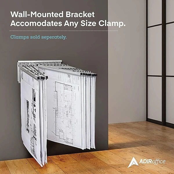 AdirOffice Pivot Wall Rack For Blueprints, White (617-WHI) 4 AdirOffice Pivot Wall Rack For Blueprints, White (617-WHI) - Image 4