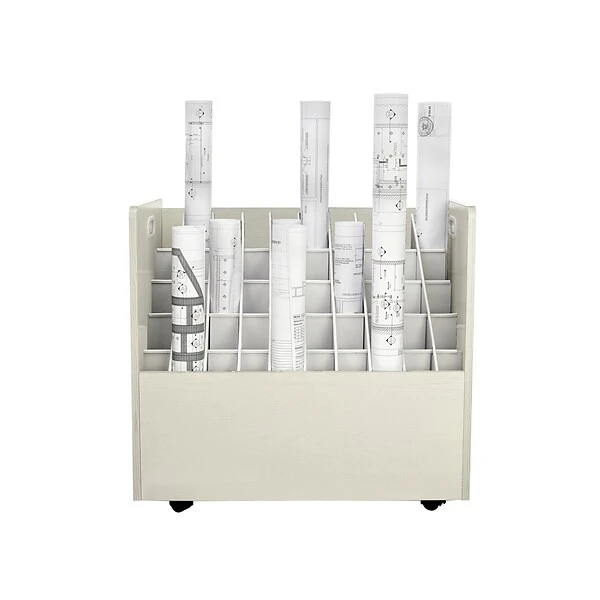 AdirOffice 50-Slot Roll File Cabinet, Mobile, White, 30", 2/Pack (626-WHI-2PK) 1 AdirOffice 50-Slot Roll File Cabinet, Mobile, White, 30", 2/Pack (626-WHI-2PK)