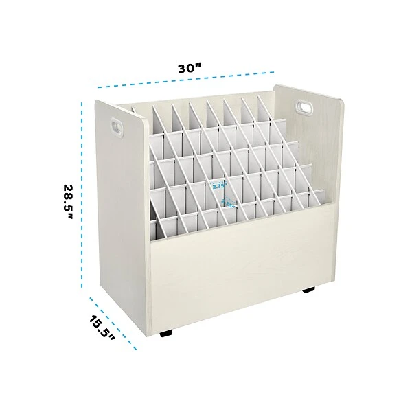 AdirOffice 50-Slot Roll File Cabinet, Mobile, White, 30", 2/Pack (626-WHI-2PK) 2 AdirOffice 50-Slot Roll File Cabinet, Mobile, White, 30", 2/Pack (626-WHI-2PK) - Image 2