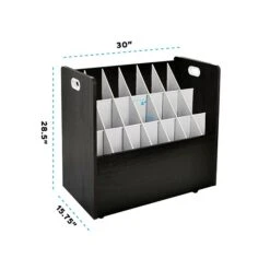 AdirOffice 21-Slot Roll File Cabinet, Mobile, Black, 30", 2/Pack (625-BLK-2PK) -Ergot Office Furniture Shop sp168616608 s7