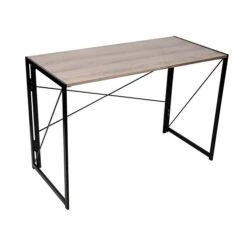 Mind Reader 42"W Collapsible Rustic Desk, Brown/Black (ODTABLE-BLK)