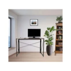 Mind Reader 42"W Collapsible Rustic Desk, Brown/Black (ODTABLE-BLK) -Ergot Office Furniture Shop sp172813242 s7