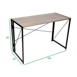 Mind Reader 42"W Collapsible Rustic Desk, Brown/Black (ODTABLE-BLK) -Ergot Office Furniture Shop sp172813243 s7