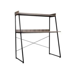 Mind Reader 47"W Desk With Top Shelf, Brown/Black (CTABTOP-BRN)