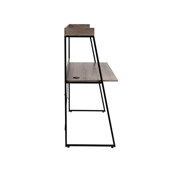 Mind Reader 47"W Desk With Top Shelf, Brown/Black (CTABTOP-BRN) 4 Mind Reader 47"W Desk With Top Shelf, Brown/Black (CTABTOP-BRN) - Image 4