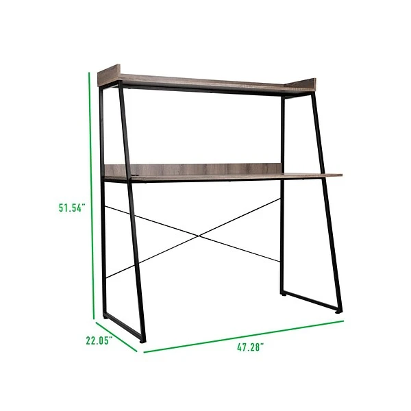 Mind Reader 47"W Desk With Top Shelf, Brown/Black (CTABTOP-BRN) 5 Mind Reader 47"W Desk With Top Shelf, Brown/Black (CTABTOP-BRN) - Image 5