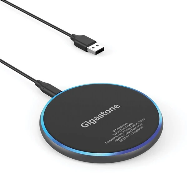 Gigastone Qi Certified Fast Wireless Charging Pad, Black, (GS-GA-9700B-R) 2 Gigastone Qi Certified Fast Wireless Charging Pad, Black, (GS-GA-9700B-R) - Image 2