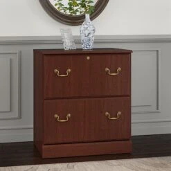Bush Furniture Saratoga Lateral File Cabinet, Harvest Cherry (EX45654-03)