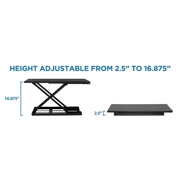 Mount-It! 32" Height Adjustable Sit Stand Desk Converter, Black (MI-7929BLK) 3 Mount-It! 32" Height Adjustable Sit Stand Desk Converter, Black (MI-7929BLK) - Image 3