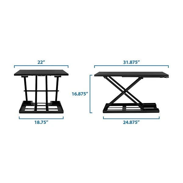 Mount-It! 32" Height Adjustable Sit Stand Desk Converter, Black (MI-7929BLK) 4 Mount-It! 32" Height Adjustable Sit Stand Desk Converter, Black (MI-7929BLK) - Image 4