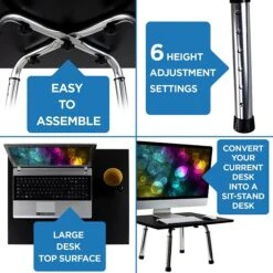 Mount-It! Standing Desk Height Adjustable Tabletop Converter, Black (MI-7932) -Ergot Office Furniture Shop sp17662727 s7