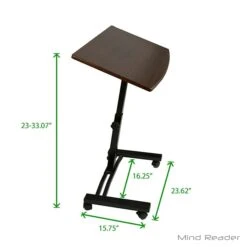 Mind Reader LTCART-BLK Adjustable Standing And Sitting Laptop Cart, Black -Ergot Office Furniture Shop sp20473882 s7