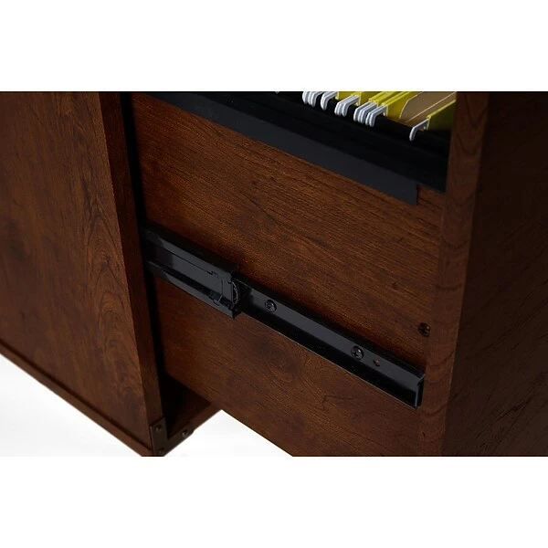 Office By Kathy Ireland® Ironworks Lateral File Cabinet, Coastal Cherry (KI50204-03) 2 Office By Kathy Ireland® Ironworks Lateral File Cabinet, Coastal Cherry (KI50204-03) - Image 2
