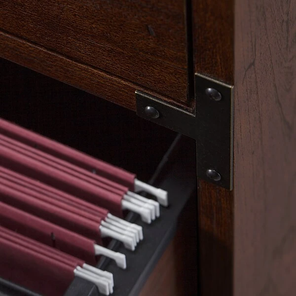 Office By Kathy Ireland® Ironworks Lateral File Cabinet, Coastal Cherry (KI50204-03) 7 Office By Kathy Ireland® Ironworks Lateral File Cabinet, Coastal Cherry (KI50204-03) - Image 7