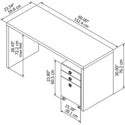 Office By Kathy Ireland® Echo Credenza Desk With Mobile File Cabinet, Pure White/Pure White (ECH003PW) 9 Office By Kathy Ireland® Echo Credenza Desk With Mobile File Cabinet, Pure White/Pure White (ECH003PW) -Ergot Office Furniture Shop sp21339514 s7