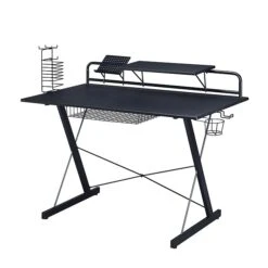 Techni Sport Carbon Computer Gaming Desk With Shelving, Black (RTA-TS200-BK) -Ergot Office Furniture Shop sp21518954 s7