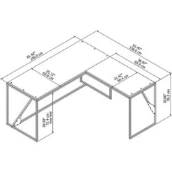 Bush Furniture Refinery 62W L Shaped Industrial Desk With 37W Return, Rustic Gray (RFY003RG) 6 Bush Furniture Refinery 62W L Shaped Industrial Desk With 37W Return, Rustic Gray (RFY003RG) -Ergot Office Furniture Shop sp21568830 s7