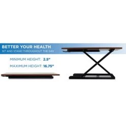Mount-It! 17" Height-Adjustable Sit Stand Desk Converter, Brown (MI-7929-BRN) -Ergot Office Furniture Shop sp21608004 s7