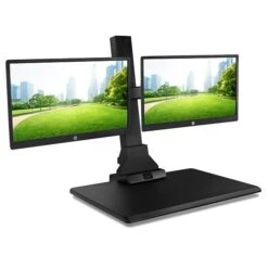 Mount-It! 1.4"-21.1" Electric Standing Desk Converter, Motorized Height Adjustable Sit Stand For Dual Monitors, Black (MI-7952)