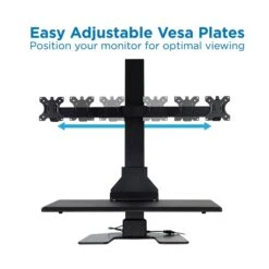 Mount-It! 1.4"-21.1" Electric Standing Desk Converter, Motorized Height Adjustable Sit Stand For Dual Monitors, Black (MI-7952) -Ergot Office Furniture Shop sp21608026 s7
