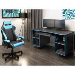 Whalen Emergent Gaming 60" Laminate Computer Desk, Black (SPUS-EGDB) -Ergot Office Furniture Shop sp21805146 s7
