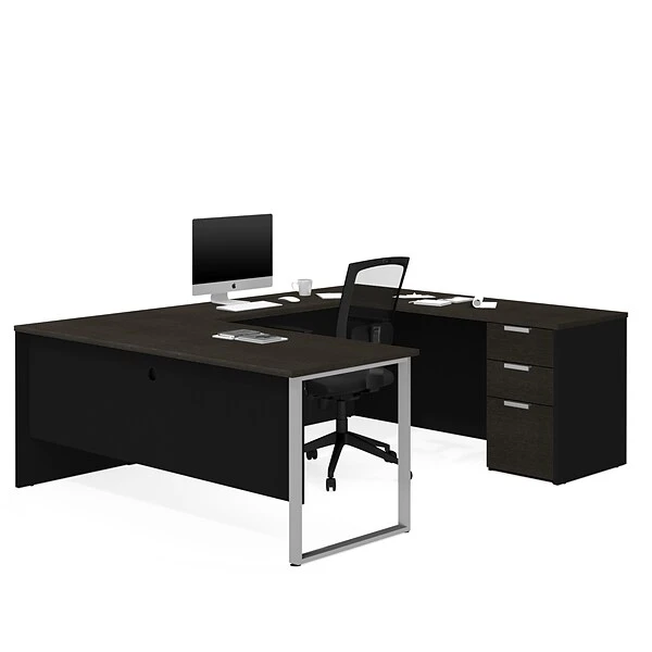 Bestar Pro-Concept Plus U-Desk In Deep Grey & Black (11088832) 1 Bestar Pro-Concept Plus U-Desk In Deep Grey & Black (11088832)