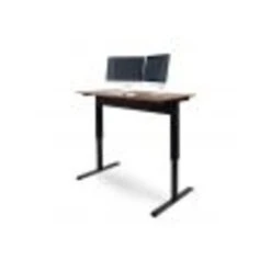 Luxor Furniture 56" Pneumatic Adjustable Desk, Teak Top (SPN56F-BK/TK)