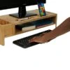 Mind Reader Monitor Stand Organizer, 6 Compartments, Office, Desk, Laptop, Bamboo Brown (MONITORBM-BRN)