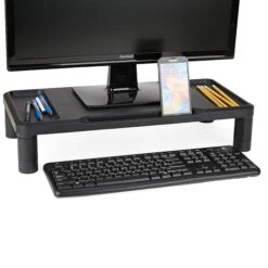 Mind Reader Monitor Stand, Durable Plastic Monitor Riser, For Computer Monitor, Laptop, PC, MacBook, Black (LGPLMONST-BLK) -Ergot Office Furniture Shop sp29020556 s7