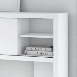 Office By Kathy Ireland® Echo L Shaped Desk With Hutch, Pure White (ECH031PW) -Ergot Office Furniture Shop sp31774972 s7