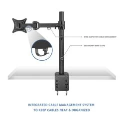 Mount It Mount-lt! Adjustable Monitor Arm, Up To 27", Black (MI-751) -Ergot Office Furniture Shop sp32072331 s7