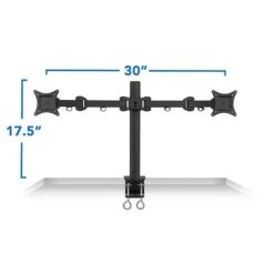Mount-It! Dual Monitor Mount, Up To 27" Monitors, Black (MI-752)