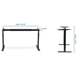 Mount-It! Manual Crank Standing Desk Frame, Black (MI-7931) -Ergot Office Furniture Shop sp32072480 s7