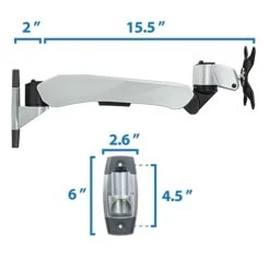 Mount-It! Modular Mount Adjustable Monitor Arm, Up To 24" Monitors, Gray/Silver (MI-34114) -Ergot Office Furniture Shop sp32072486 s7