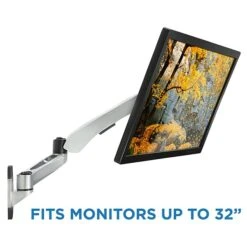 Mount-It! Modular Mount Adjustable Monitor Arm, Up To 24" Monitors, Gray/Silver (MI-35114)