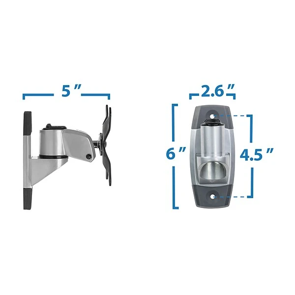 Mount-It! Modular Mount Adjustable Monitor Mount, Up To 30" Monitors, Gray/Silver (MI-31114) 4 Mount-It! Modular Mount Adjustable Monitor Mount, Up To 30" Monitors, Gray/Silver (MI-31114) - Image 4