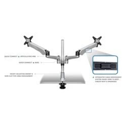 Mount-It! Modular Desk Mount Adjustable Monitor Arm, Up To 24" Monitors, Gray/Silver (MI-45111)