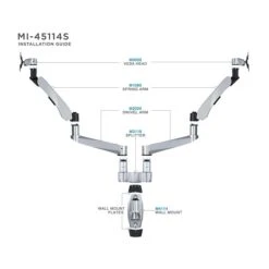Mount-It! Modular Dual Adjustable Monitor Arms, Up To 30" Monitors, Gray/Silver (MI-45114) -Ergot Office Furniture Shop sp32072603 s7