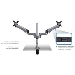 Mount-It! Modular Desk Mount Adjustable Monitor Arm, Up To 27" Monitors, Gray/Silver (MI-45116)
