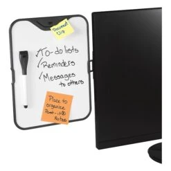 3M™ Monitor Whiteboard With Document Clip, Black (MWB100B)