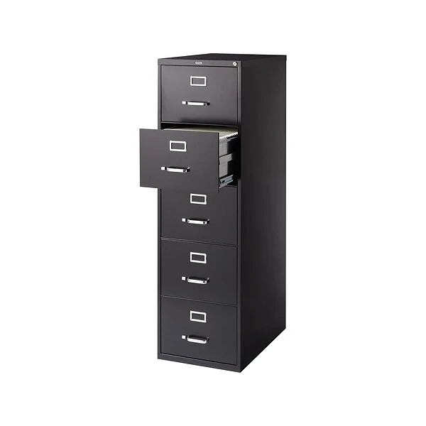 Quill Brand® 5 File Drawers Vertical File Cabinet, Locking, Black, Legal, 26.5"D (21920D) 2 Quill Brand® 5 File Drawers Vertical File Cabinet, Locking, Black, Legal, 26.5"D (21920D) - Image 2