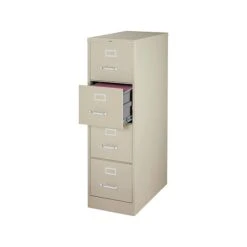 Quill Brand® Commercial 4 File Drawer Vertical File Cabinet, Locking, Putty/Beige, Letter, 26.5"D (13443D)