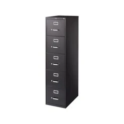 Quill Brand® Commercial 5 File Drawer Vertical File Cabinet, Locking, Black, Letter, 26.5"D (21917D)