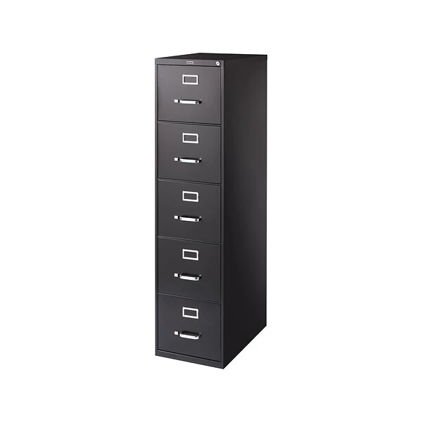 Quill Brand® Commercial 5 File Drawer Vertical File Cabinet, Locking, Black, Letter, 26.5"D (21917D) 1 Quill Brand® Commercial 5 File Drawer Vertical File Cabinet, Locking, Black, Letter, 26.5"D (21917D)