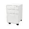 Poppin Stow 3-Drawer Vertical File Cabinet, Locking, Letter/Legal, White, 20"D (100915)