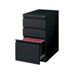 Quill Brand® 3-Drawer Vertical File Cabinet, Locking, Letter, Black, 19.88"D (24874D)